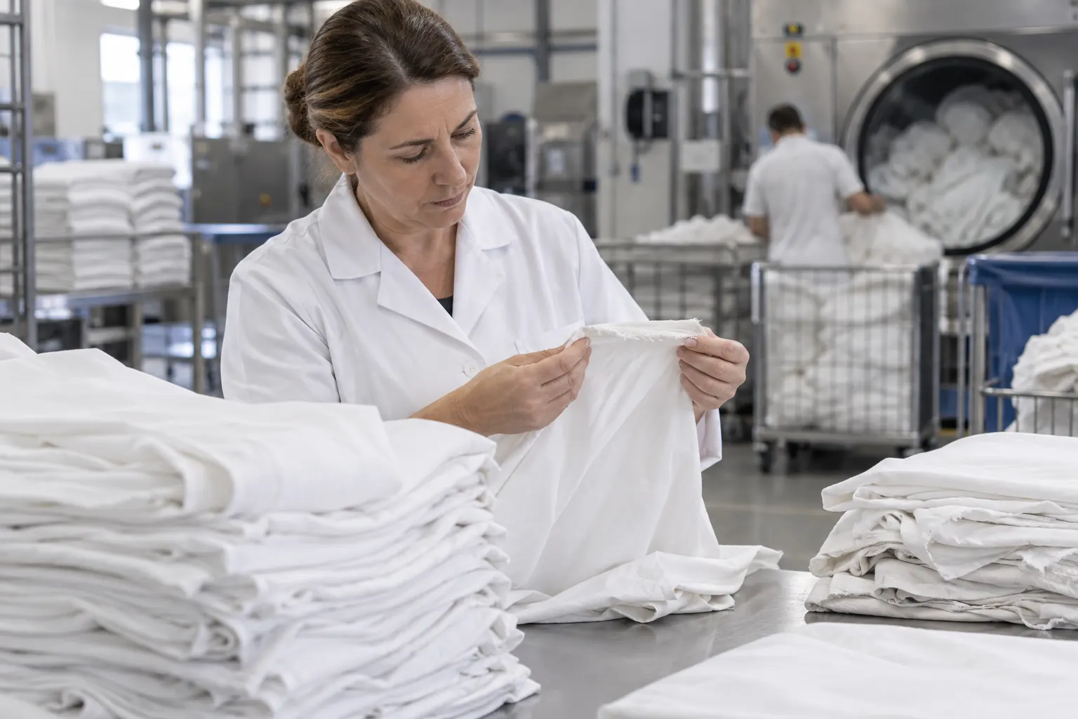 Tri de draps et serviettes hôteliers selon leur état et leur destination