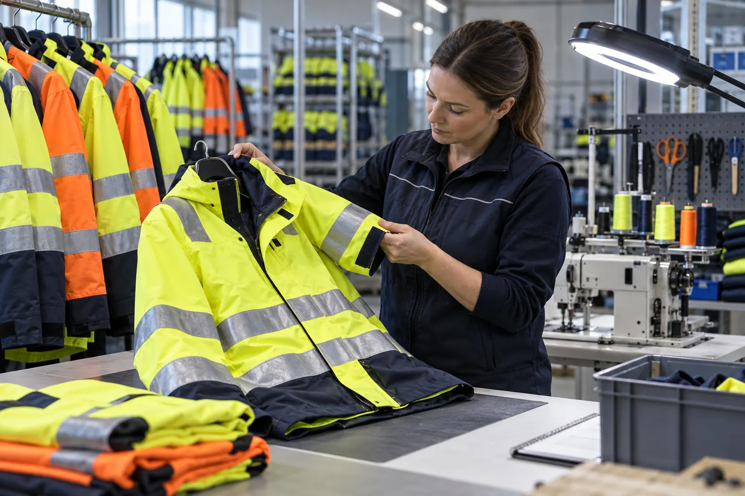 Contrôle de bandes rétroréfléchissantes sur un vêtement professionnel haute visibilité