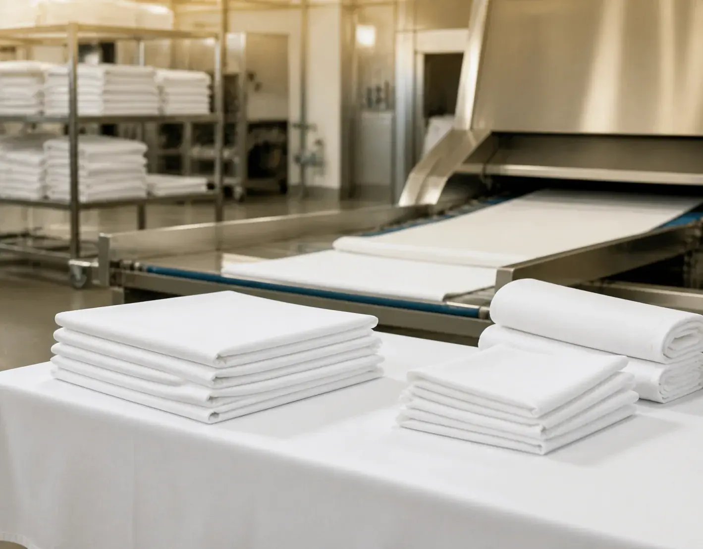 Linge de restauration en blanchisserie industrielle