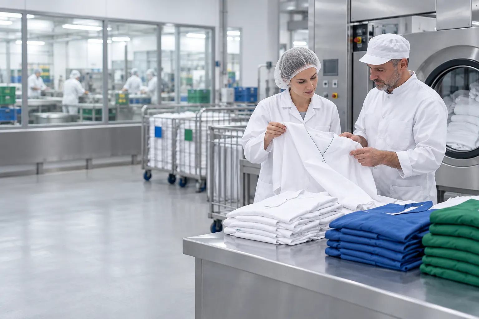Contrôle de vêtements professionnels propres destinés à une production agroalimentaire